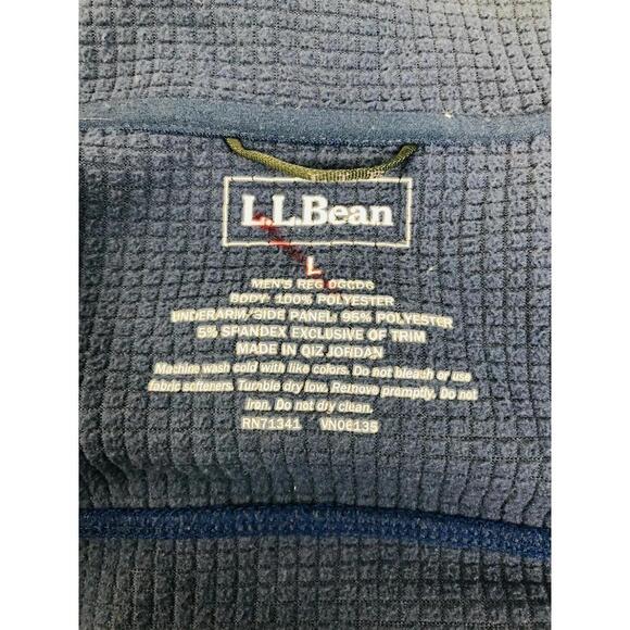 LL Bean Mens Polartec Fleece Full Zip Jacket Blue Grey Size Large EUC - Picture 5 of 6